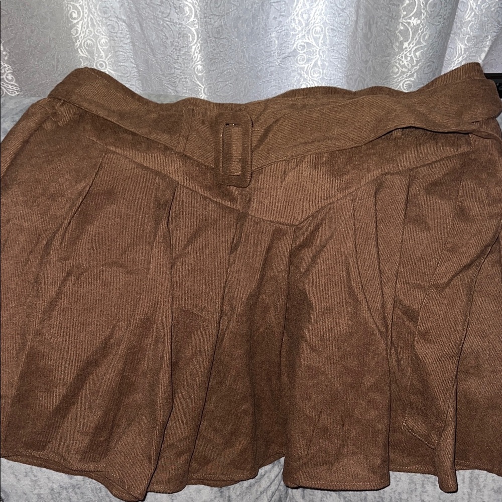 Brown Pleated Skirt Size 2X